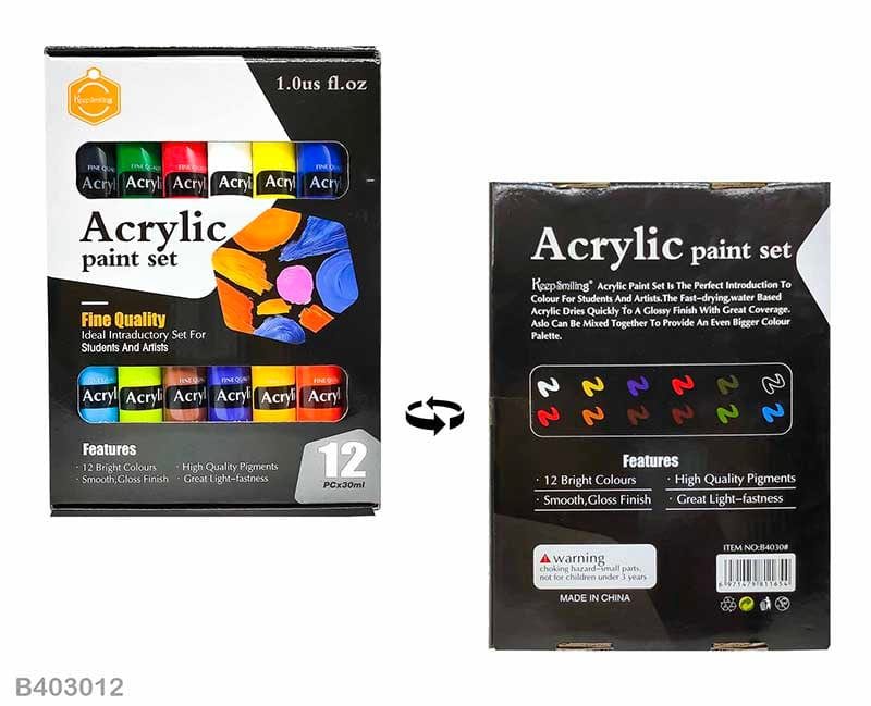 MG Traders Drawing Materials Acrylic Paint Set 12Pc (B403012)