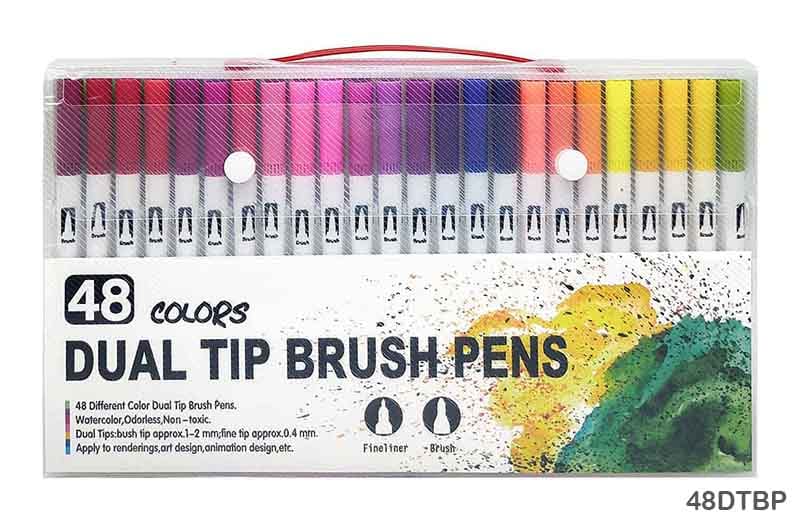 MG Traders Drawing Materials Dual Tip Brush Pen 48 Color Set (48Dtbp)
