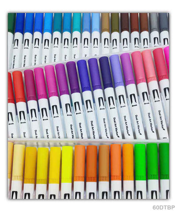 Dual Tip Brush Pen 60 Color Set (60Dtbp)