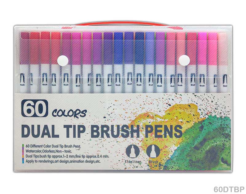 MG Traders Drawing Materials Dual Tip Brush Pen 60 Color Set (60Dtbp)
