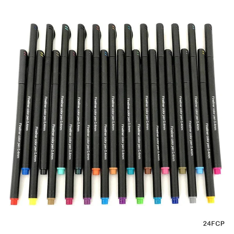 MG Traders Drawing Materials Fineliner Color Pen 0.4Mm 24Pc (24Fcp)