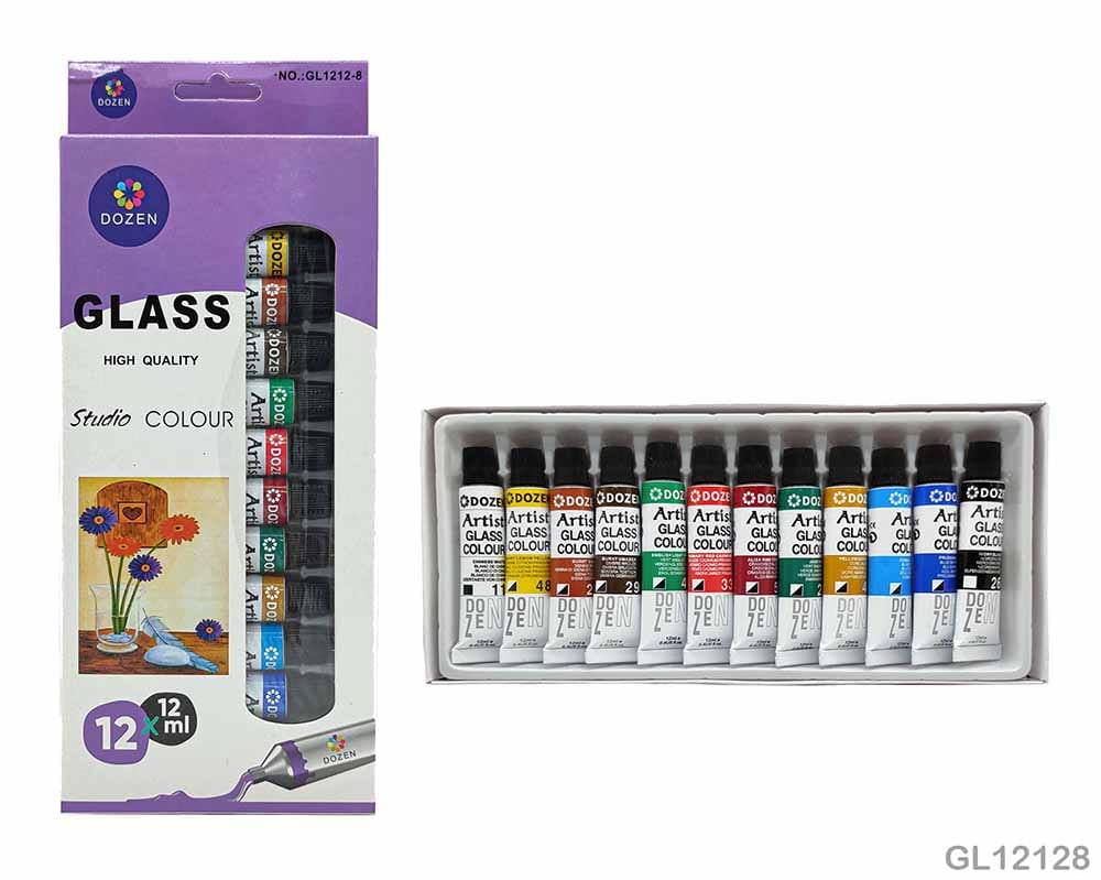 MG Traders Drawing Materials Glass Studio 12 Color (Gl12128)