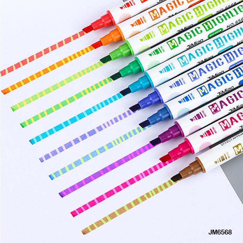 MG Traders Highlighters Jm6568 Magic Highlighter Pen 10 Color