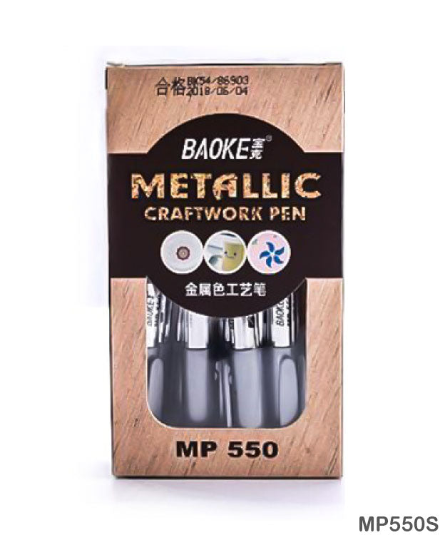 MG Traders Drawing Materials Metalic Craftwork Pen Silver 12Pc (Mp550S)
