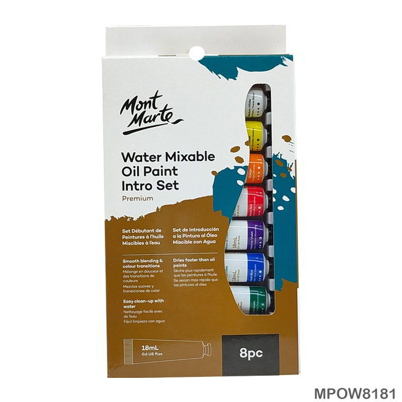 MG Traders Drawing Materials Mont Marte Water Oil Paint Intro Set 8P