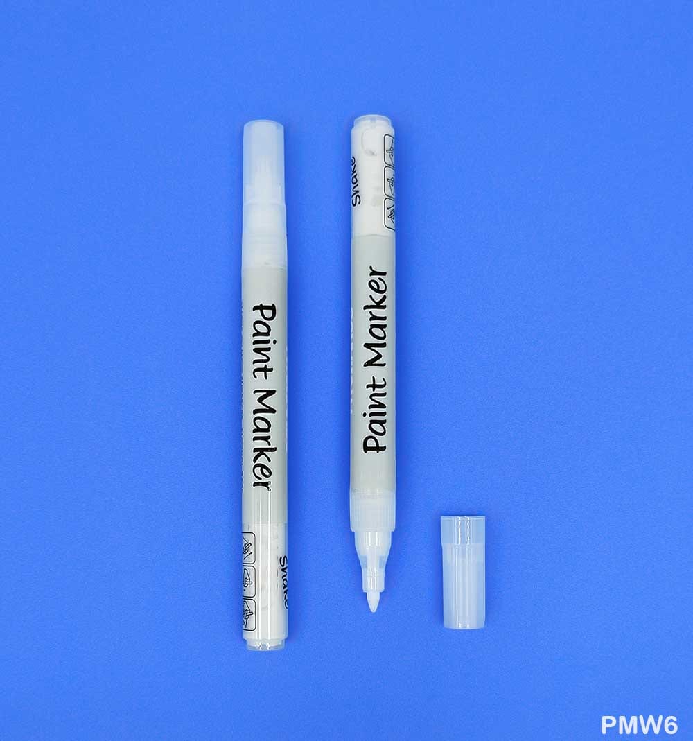 MG Traders Marker Paint Marker White 6Pcs (Pmw6)