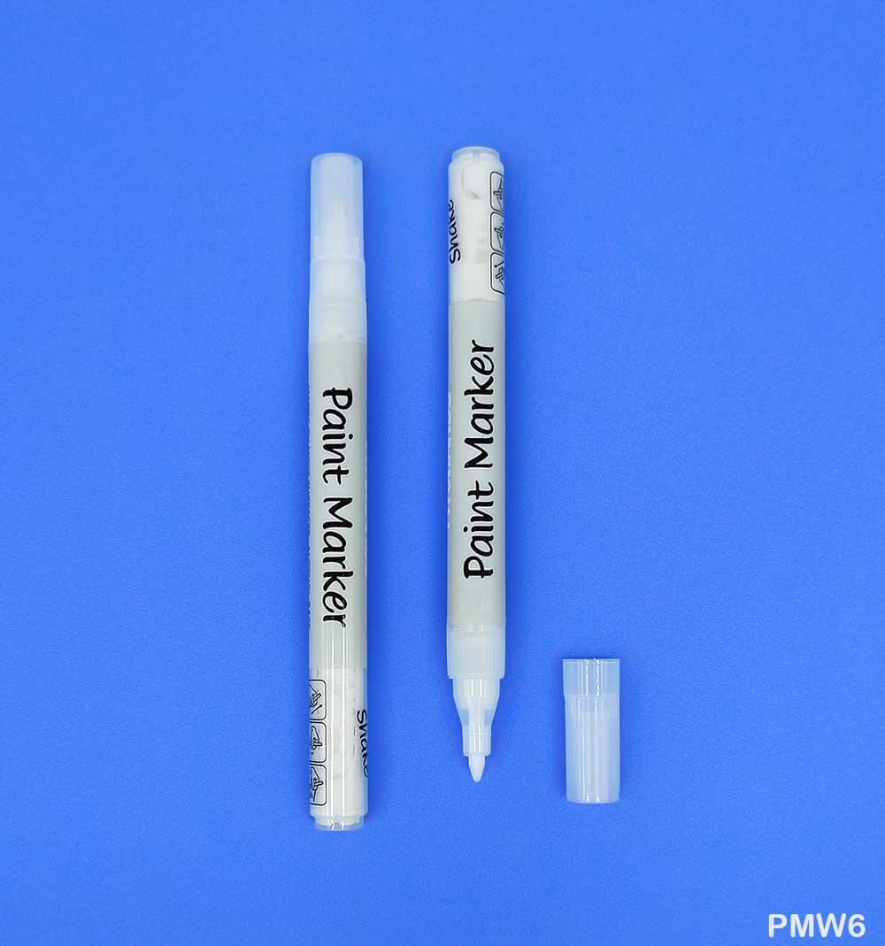 MG Traders Drawing Materials Paint Marker White 6Pcs (Pmw6)