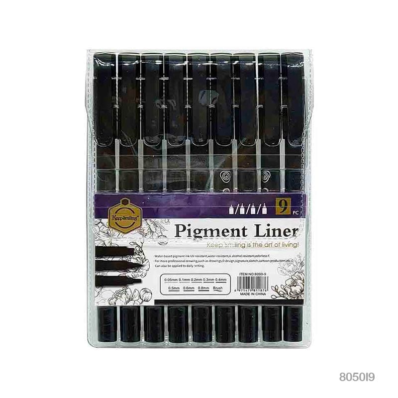 MG Traders Drawing Materials Pigment Liner Pen 9Pc (8050I-9)