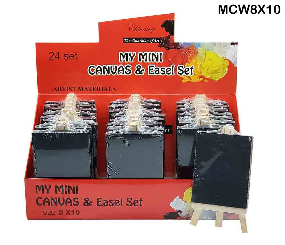 MG Traders Easel & Canvas Mini Canvas And Easel Black (Mcb8X10)