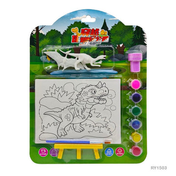 MG Traders Easel & Canvas Ry1503 Diy Printed Dinosaur Board With Easel Kit (16X12Cm)