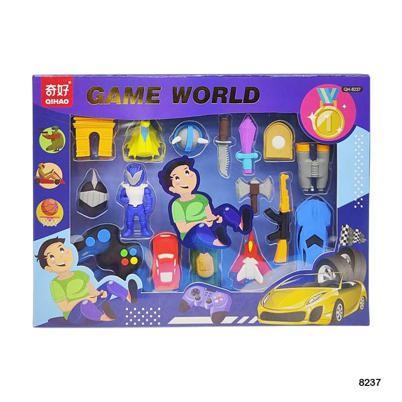 MG Traders Eraser 8237 Game World Eraser 1 Set