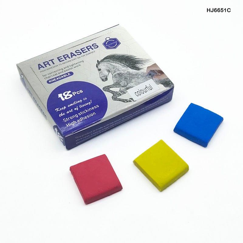 MG Traders Eraser Hj6651C Art Eraser Kneadable Multi Color 18Pcs