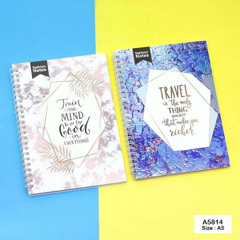 MG Traders Fancy Diary A5814 A5 Spiral Diary 15X21Cm 60Pages  (Pack of 4)