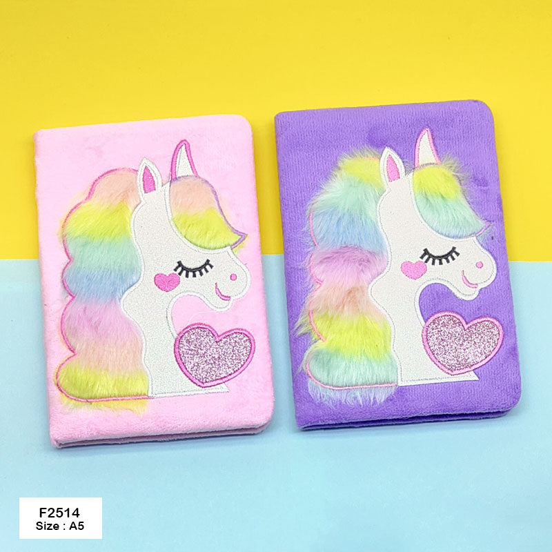 MG Traders Fancy Diary Mg25-14 Soft Fur Diary A5