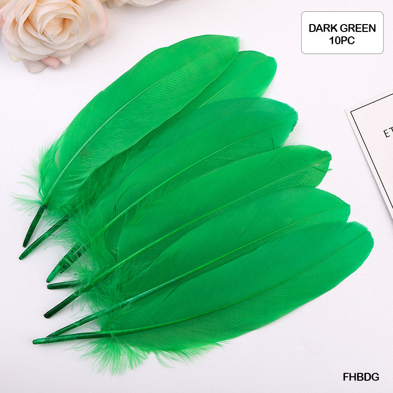 MG Traders Feather Feather Hard Big D Green (Fhbdg) (10Pcs)