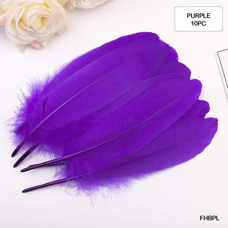 Decorative Craft Feathers Big Purple - 10 Pcs