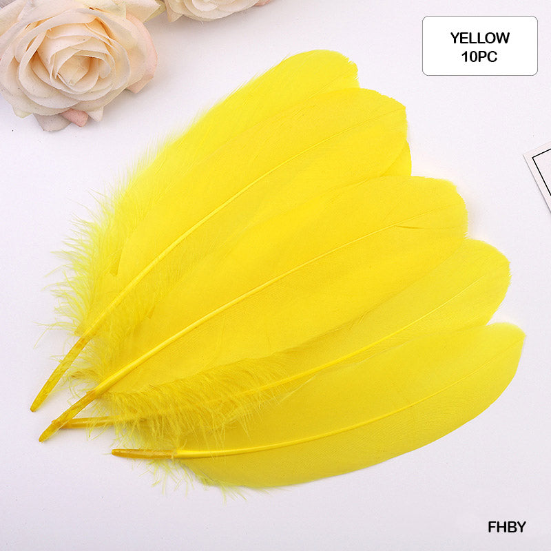 MG Traders Feather Feather Hard Big Yellow (Fhby) (10Pcs in a packet) (Contains 6 Packets: 120 feathers)