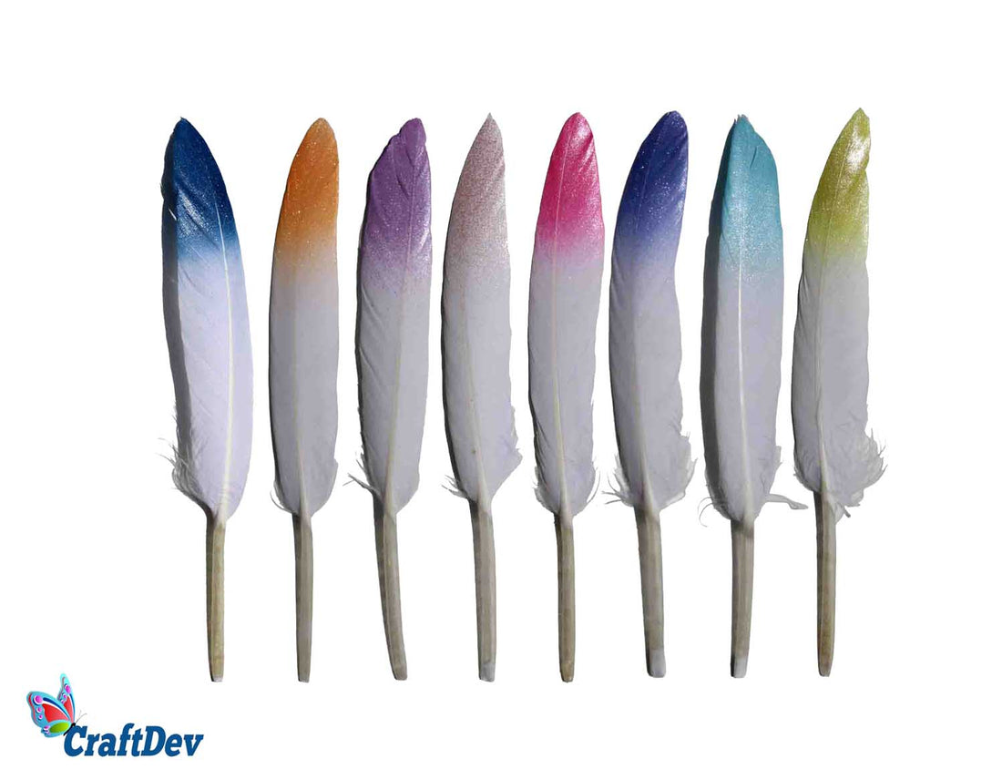 MG Traders Feather Feather Hard Mini 2 Shade Multi 8Pcs  (Pack of 3)