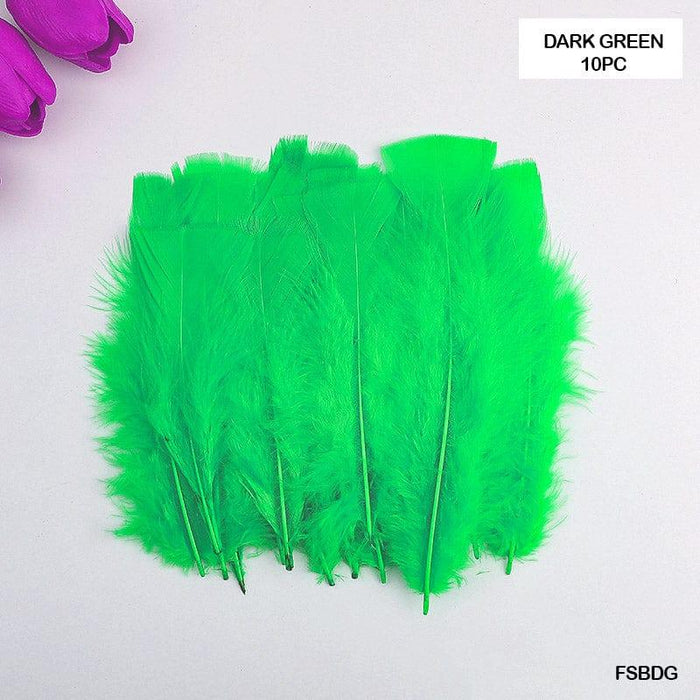 Large Soft Green Craft Feathers | Pack of 10