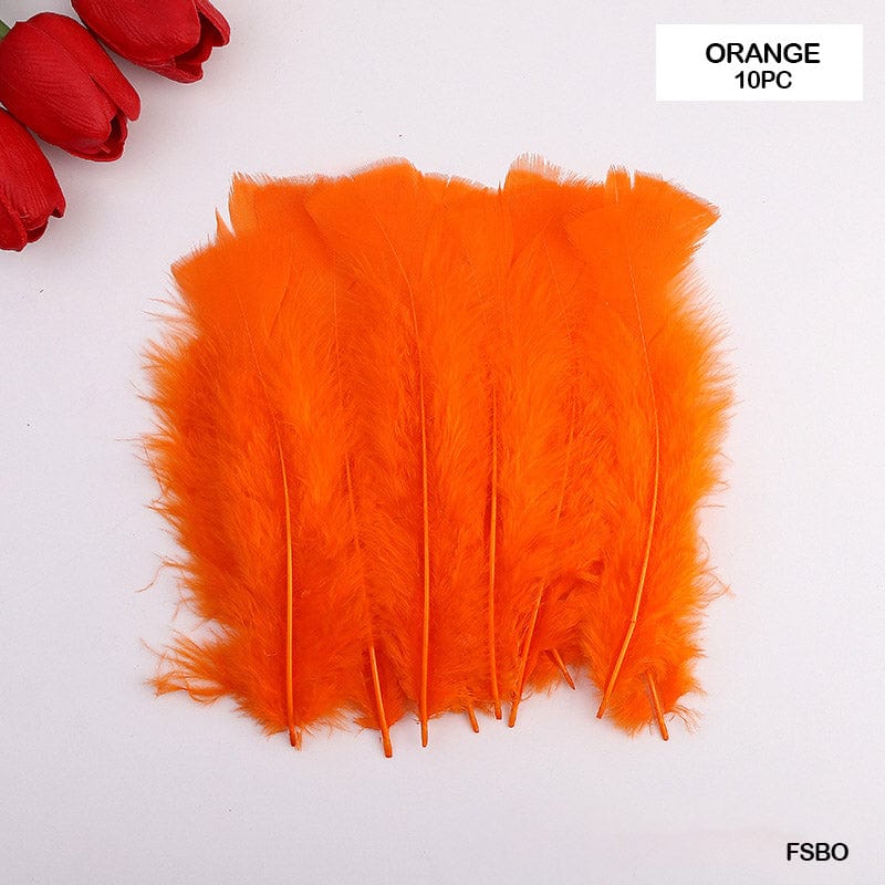 MG Traders Feather Feather Soft Big Orange (Fsbo) (10Pcs)  (Pack of 6)