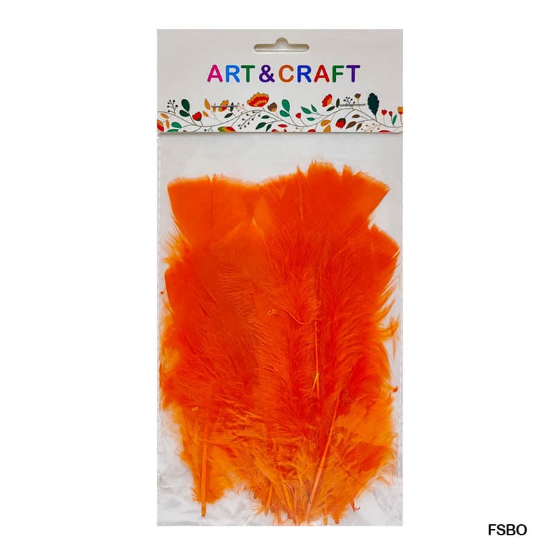 MG Traders Feather Feather Soft Big Orange (Fsbo) (10Pcs)  (Pack of 6)