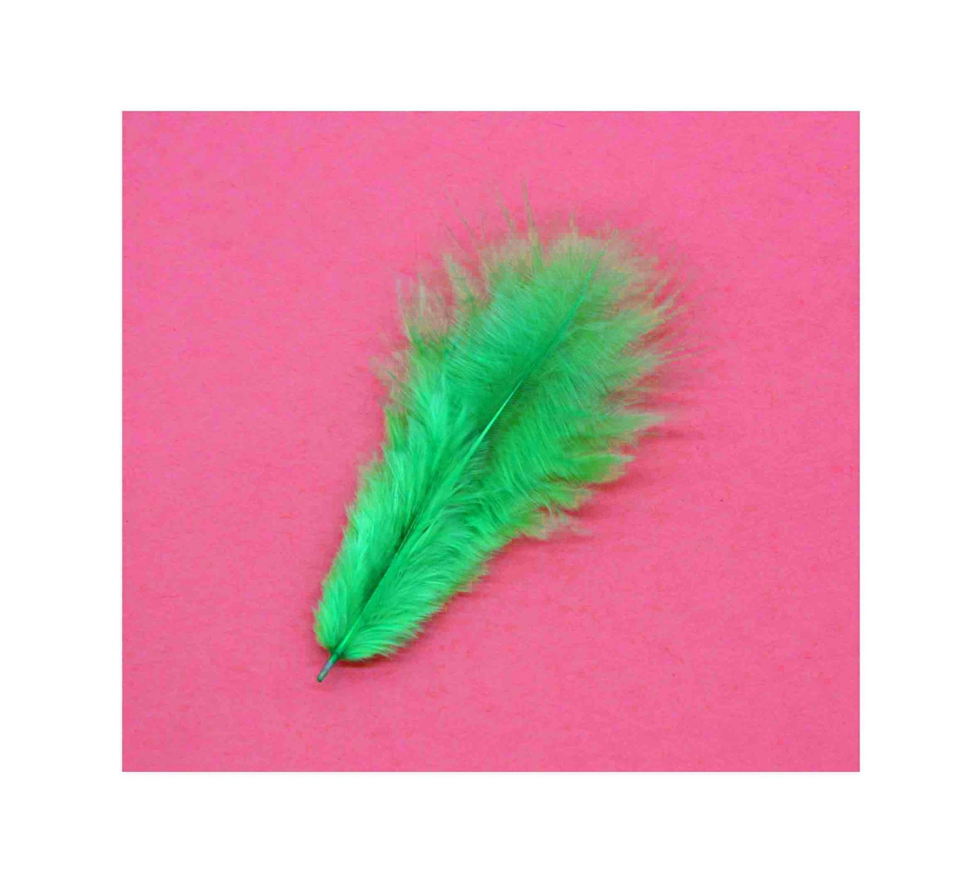 MG Traders Feather Feather Soft Mini Light Green (Fsmlg)  (Pack of 6)