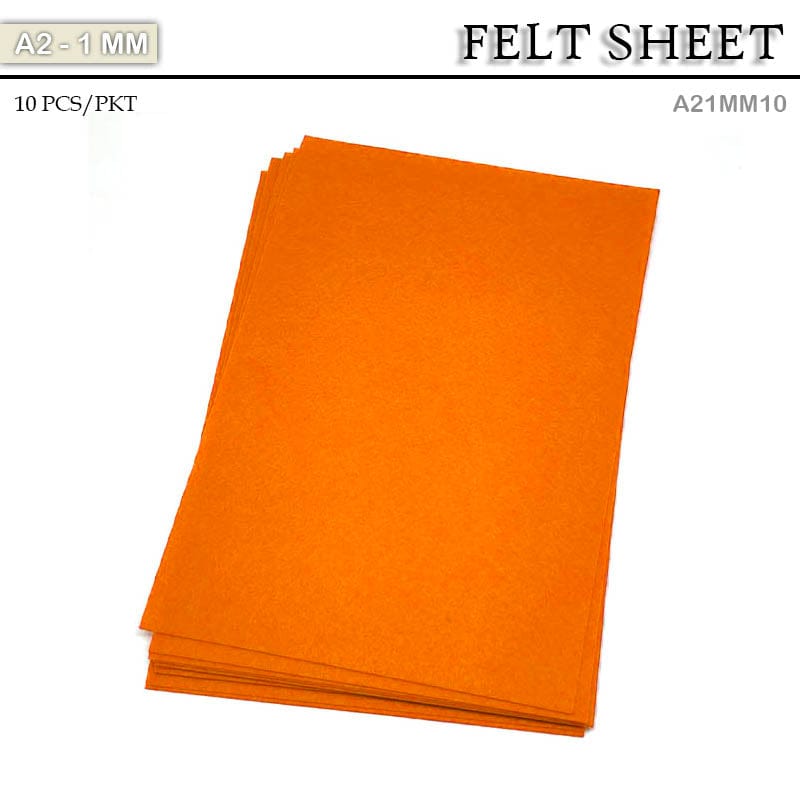 MG Traders Felt Sheet Felt Sheet A2 1Mm Orange 10Sheet (A21Mm10)