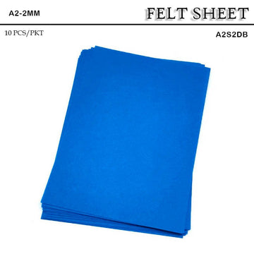 MG Traders Felt Sheet Felt Sheet A2 2Mm Soft D Blue (A2S2Db) 10Sheet