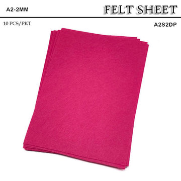 MG Traders Felt Sheet Felt Sheet A2 2Mm Soft D Pink (A2S2Dp) 10Sheet