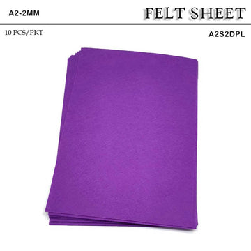 MG Traders Felt Sheet Felt Sheet A2 2Mm Soft D Purple (A2S2Dpl) 10Sheet