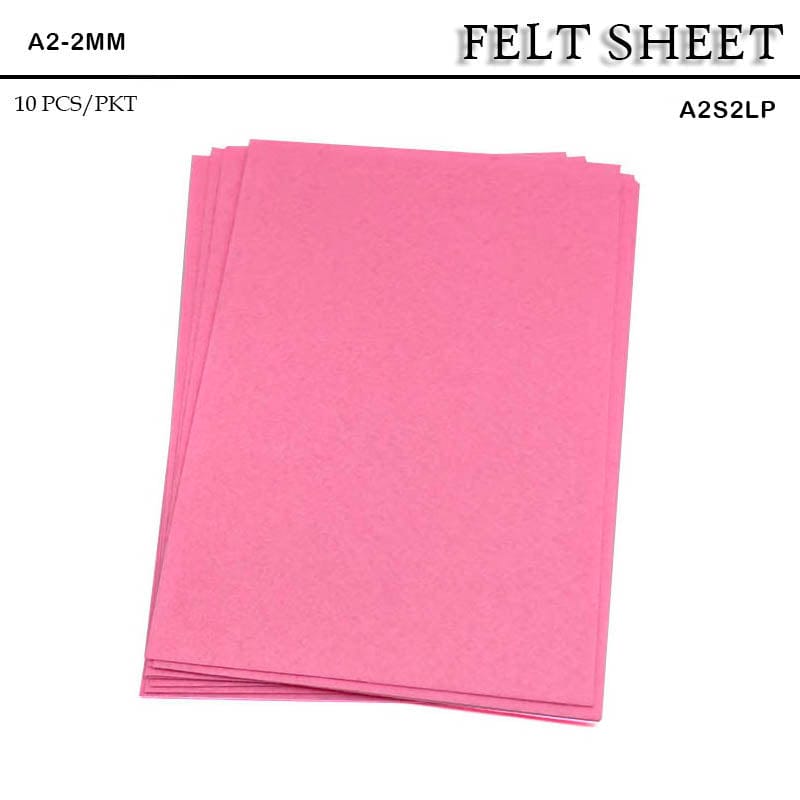 MG Traders Felt Sheet Felt Sheet A2 2Mm Soft L Pink (A2S2Lp) 10Sheet