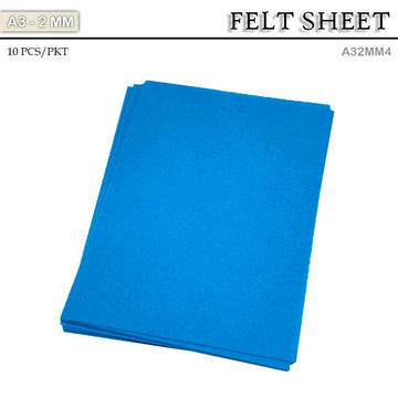 Felt Sheet A3 2Mm Hard Light Blue (A32Mm4) 10Sheet