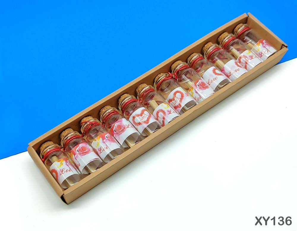 MG Traders Glass Messages Bottle Glass Message Bottle 12Pcs Xy13-6