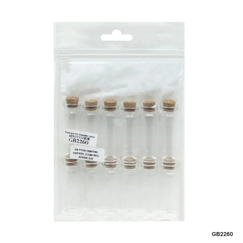 MG Traders Glass Messages Bottle Message Glass Bottle (Gb2260) 22X60Mm Cc 12Pcs