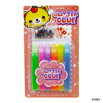 Glitter Glue 0190 Opec (6 Color)  (Pack of 3)