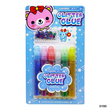 Glitter Glue 0190 Opec (6 Color)  (Pack of 3)