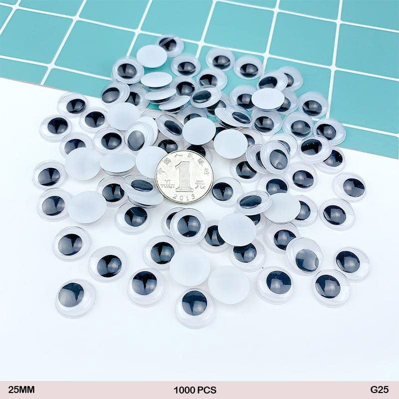 MG Traders Googly Eye Googly Eye Round 25Mm (1000 Pcs) (G25)