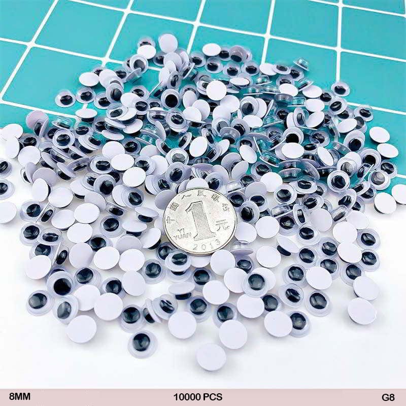 MG Traders Googly Eye Googly Eye Round 8Mm (10000 Pcs) (G8)