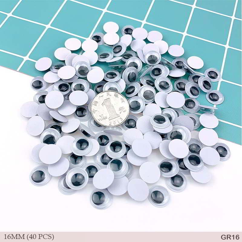 MG Traders Googly Eye Googly Eye Sp Round 16Mm (40 Pcs) (Gr16)