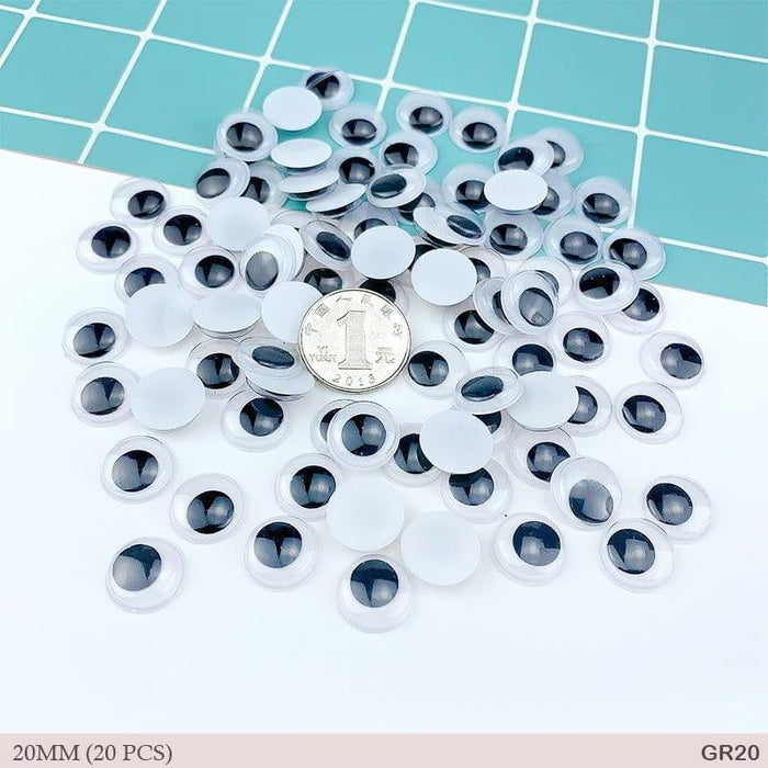 Round Googly Eyes Standard Wiggle Eyes 20mm (20 Pieces) pack of 1