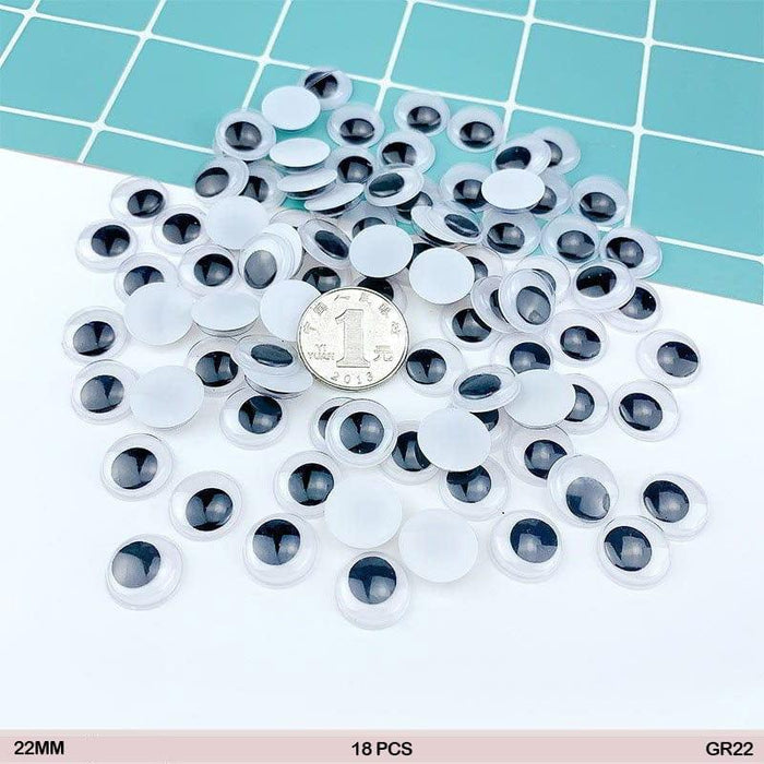Large Round Googly Eyes 22mm - Perfect for Fun Crafts (18 Pcs) Pack of 1