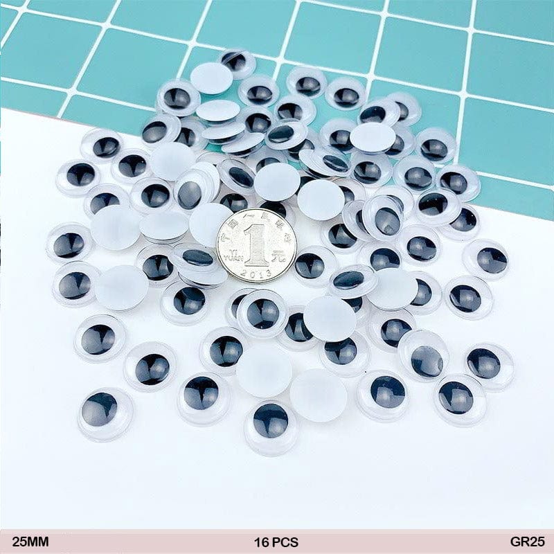 MG Traders Googly Eye Googly Eye Sp Round 25Mm (16 Pcs) (Gr25)