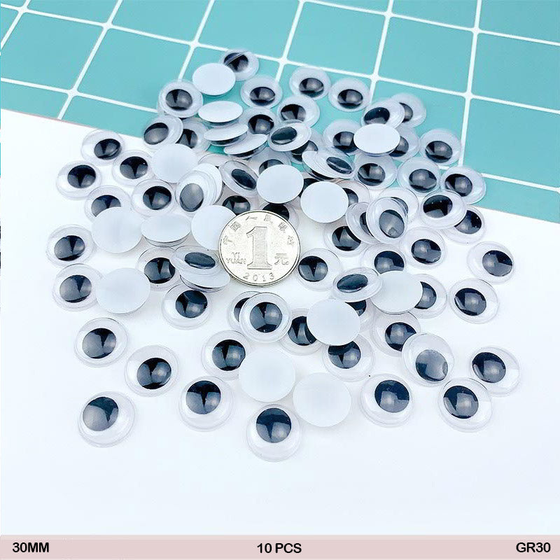 MG Traders Googly Eye Googly Eye Sp Round 30Mm (10 Pcs) (Gr30)