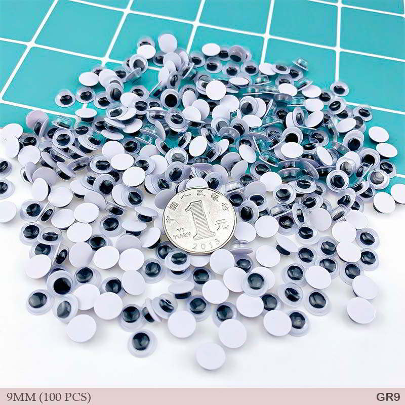 MG Traders Googly Eye Googly Eye Sp Round 9Mm (100 Pcs) (Gr9)