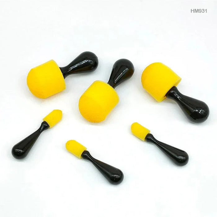 Yellow Sponge Applicators with Black Handles - 6 Piece Set