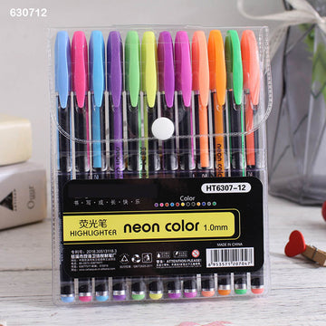 Ht6307-12Pc Highlighter Neon Colour Pen (630712)  (Pack of 3)