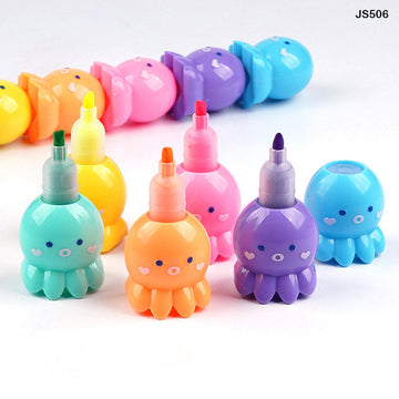 Js506 Highlighter Baby Octopus Shape 6 Color