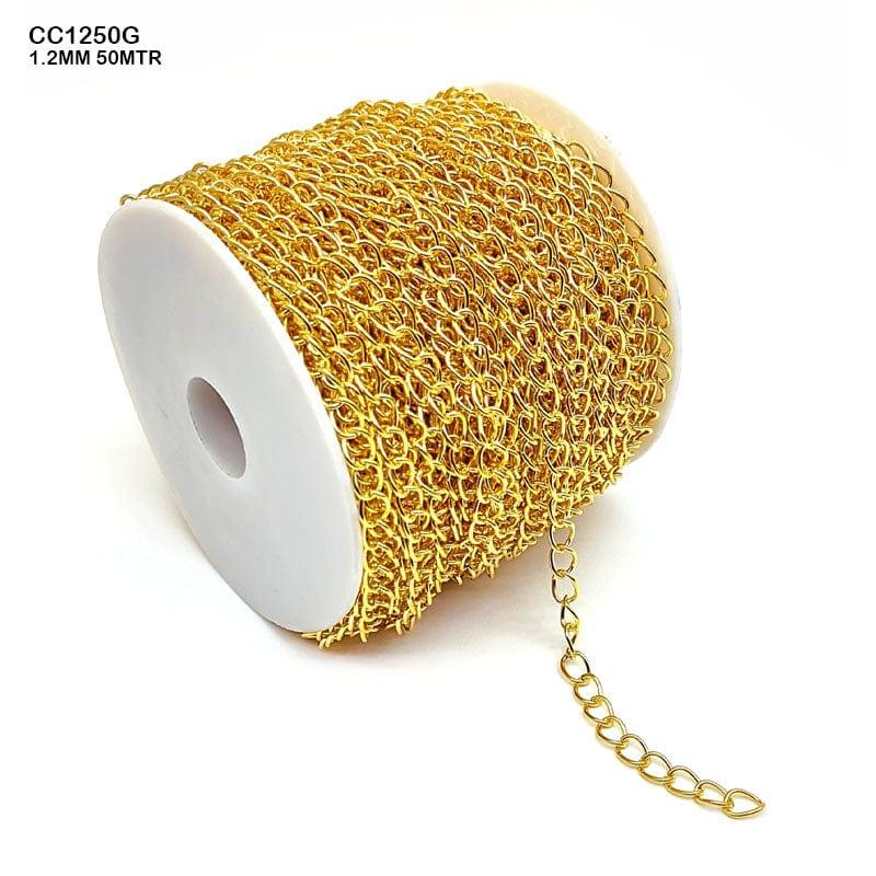 MG Traders Jewellery Cc1250G Chain 1.2Mm Gold 50Mtr