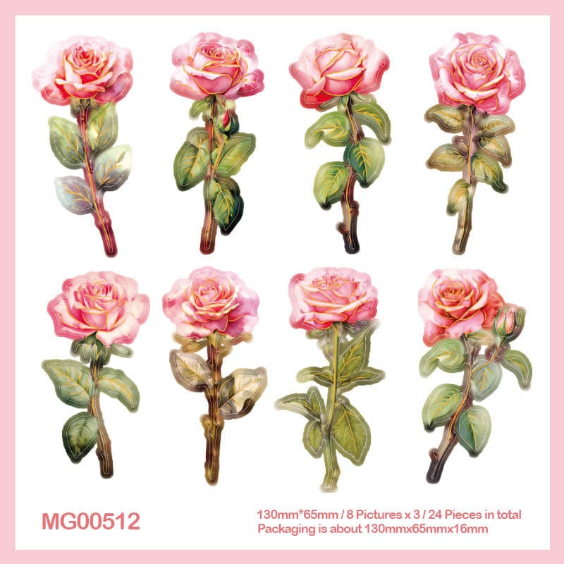 MG Traders Journaling stickers Mg00512 Paper Card Flower Cutout 24Pc