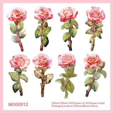 MG Traders Journaling stickers Mg00512 Paper Card Flower Cutout 24Pc